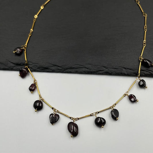 Burgundy Drop Necklace