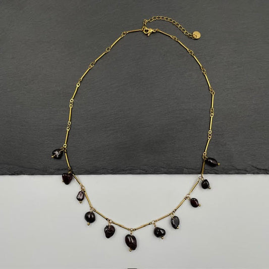 Burgundy Drop Necklace