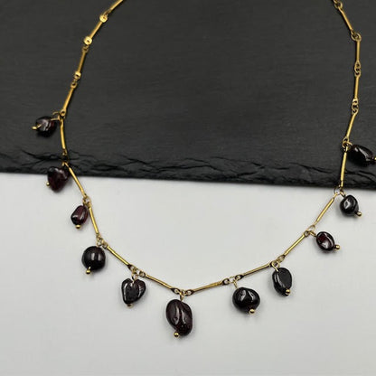 Burgundy Drop Necklace