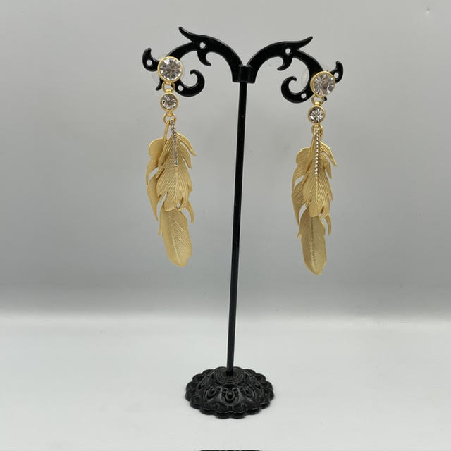 Golden Feather Earrings