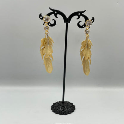 Golden Feather Earrings