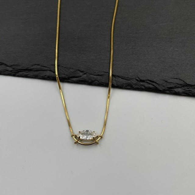 Oval Crystal Necklace