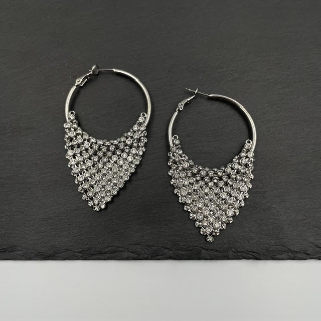 Silver Glam Hoops