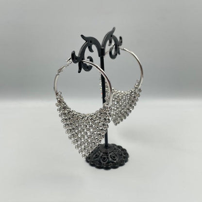 Silver Glam Hoops
