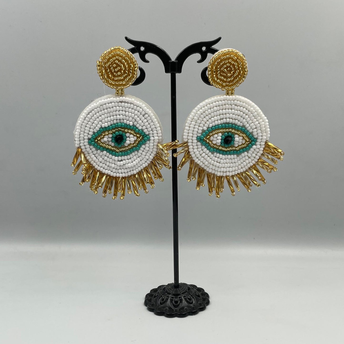 Sol Eye Earrings - White