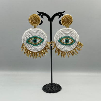Sol Eye Earrings - White