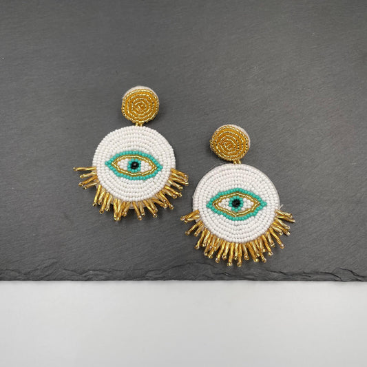 Sol Eye Earrings - White