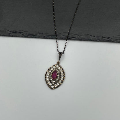 Isabella Necklace - Burgundy - Ατσάλινο Γυναικείο Κολιέ