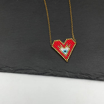 Mare Amore Necklace - Red Heart - Ατσάλινο Γυναικείο Κολιέ