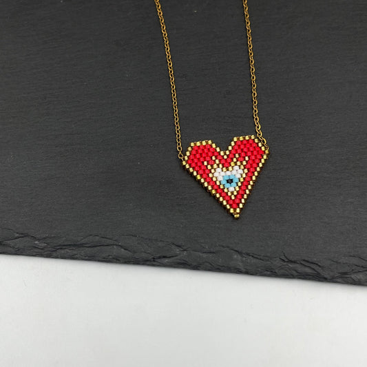 Mare Amore Necklace - Red Heart - Ατσάλινο Γυναικείο Κολιέ