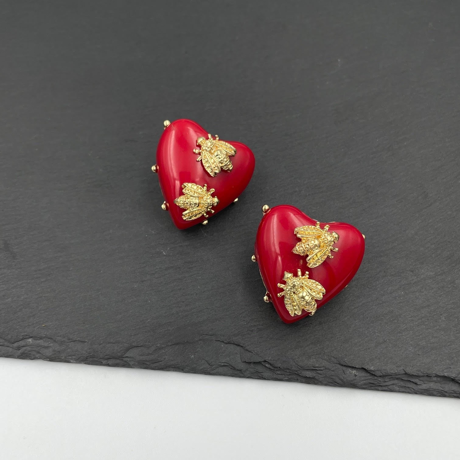 The Queen Bee Earrings - Red - Γυναικεία Σκουλαρίκια