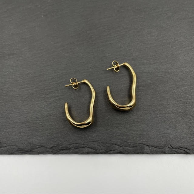 Wave Hoop Earrings